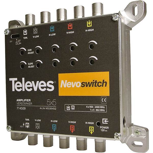 Televes Verstärker 5-fach Guß 30dB f. MS NEVO o.NT MS530VGQ